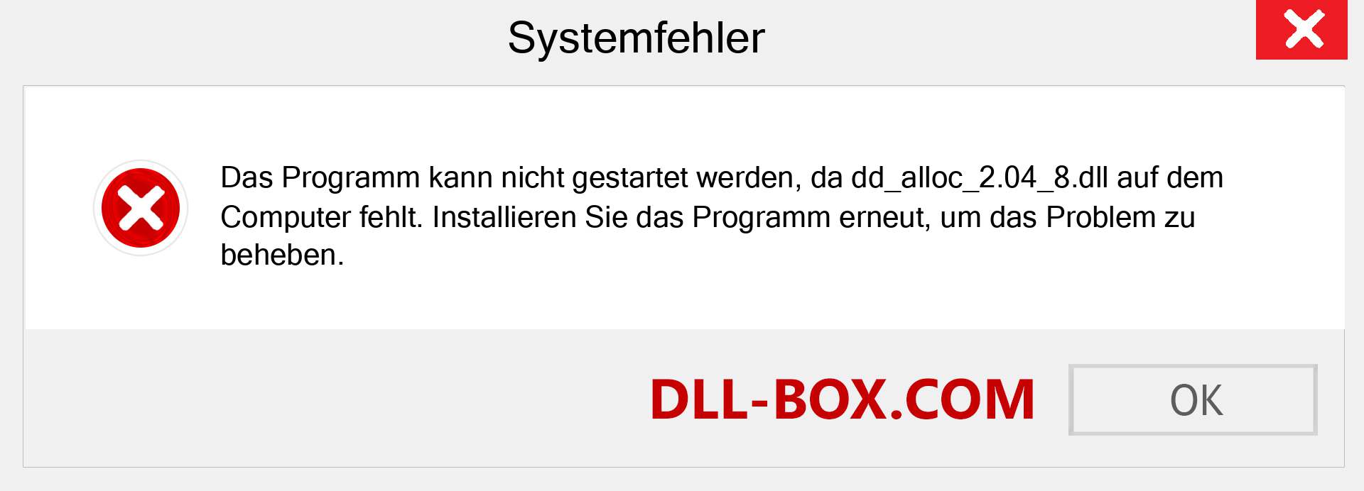 dd_alloc_2.04_8.dll-Datei fehlt?. Download für Windows 7, 8, 10 - Fix dd_alloc_2.04_8 dll Missing Error unter Windows, Fotos, Bildern